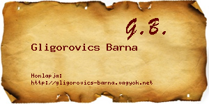 Gligorovics Barna névjegykártya