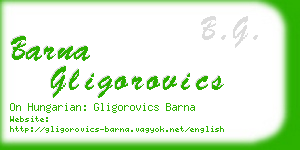 barna gligorovics business card